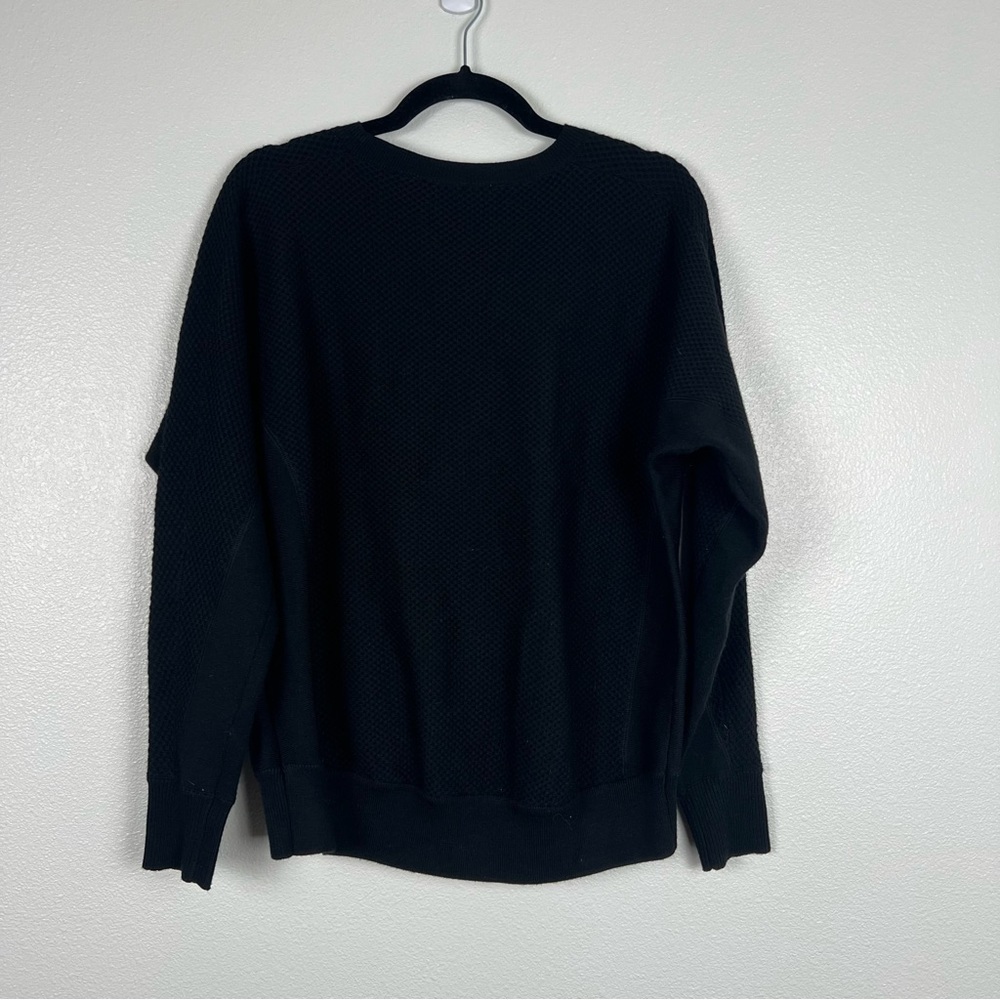 Athleta Waffle Knit Sweater Black Sz S - Picture 6 of 6